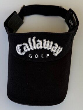 Callaway Black Golf Visor Adjustable White Lettering Hat Cap Men’s Women’s EUC